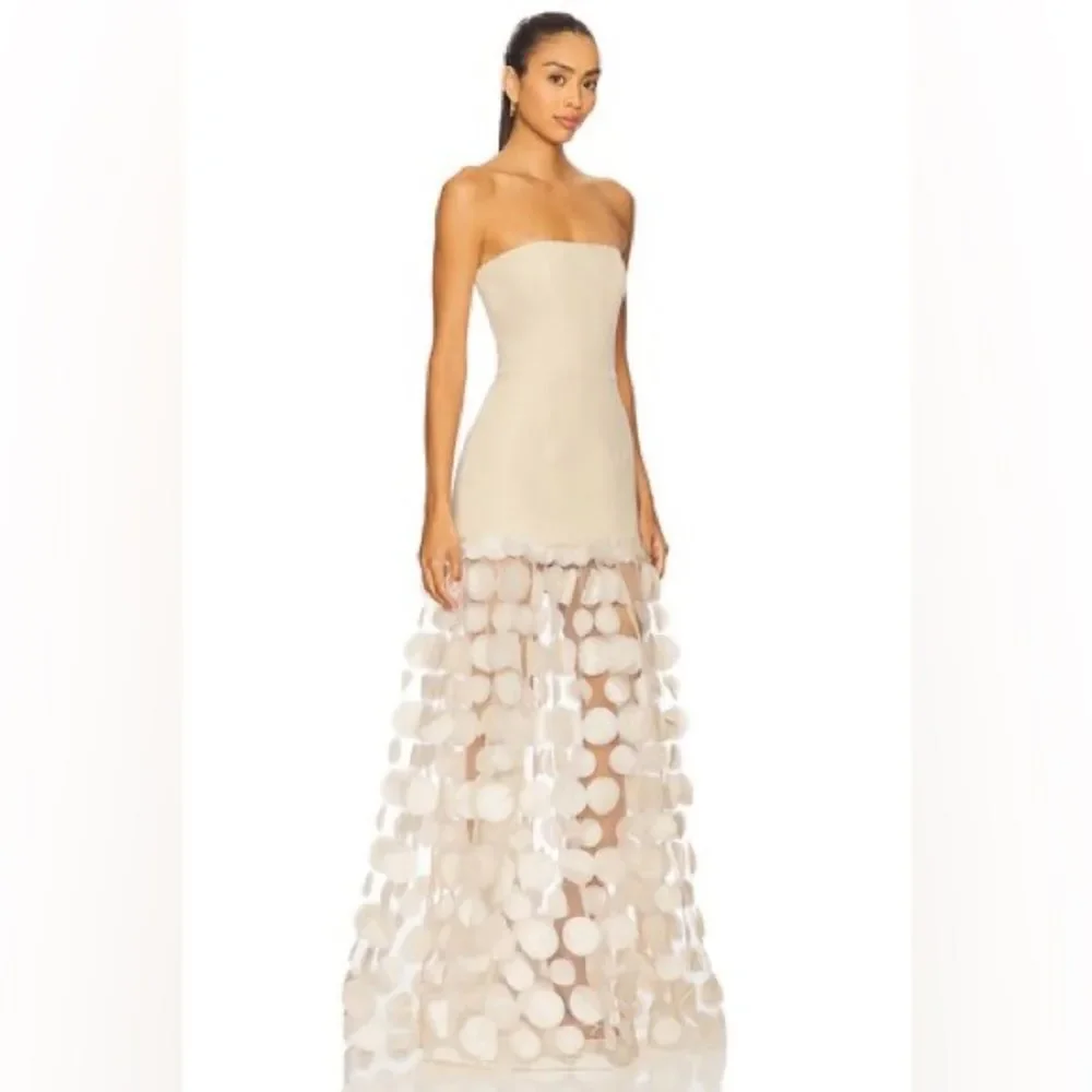NWOT BRONX AND BANCO HARPER STRAIGHT DRESS in Cream Strapless Wedding Gown - Picture 5 of 16